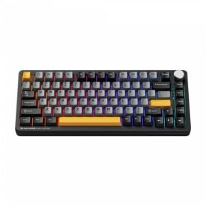 Machenike K600-B82W Mechanical Keyboard – 82-Key Gateron Brown Switches Hot-Swappable Volume Knob Wireless/Wired - Black