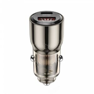 WiWU Wi-QC012 95W PD+QC Fast Zinc Alloy Car Charger Transparent - Black