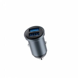 WiWU Wi‑CC031 Nano Lite 12W Dual USB Car Charger, Aluminum alloy - Gray