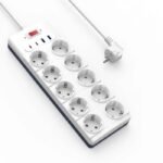 WiWU Wi-S008 PS1042 , 14 in 1, 20W,  10 Sockets + 2 USB, 2 Type C - EU
