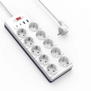 WiWU Wi-S008 PS1042 , 14 in 1, 20W,  10 Sockets + 2 USB, 2 Type C - EU