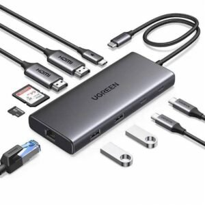 UGREEN 45380 10-in-1 USB-C Docking Station Dual 4K@60Hz HDMI, 100W PD, Gigabit Ethernet