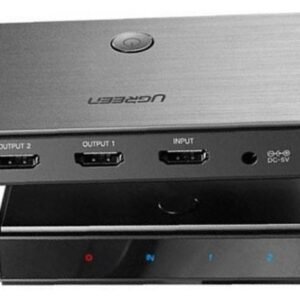 UGREEN 50707 HDMI Splitter 1 Input, 2 Output, Support 4K*2K@60HZ, 3D, HDCP2.2 , EDID, 4K*2K@60HZ within 5M AWG26, 1080P@60HZ within 10M AWG24 HDMI Cable, Black