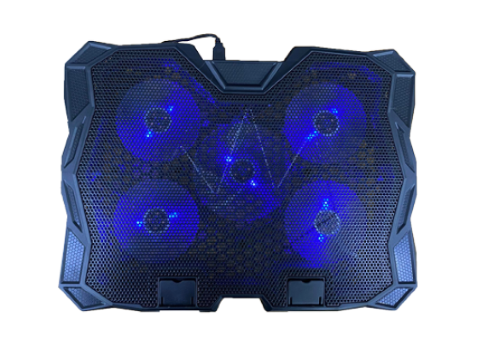 Gaming Laptop Cooling Pad 15.6-17.3 Inch, Laptop Cooler Pad, Laptop Cooling Stand with 5 Quiet Fans and 6 Height Adjustable, Dual USB 2.0 Ports with Blue LEDs