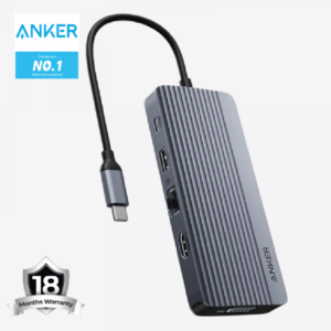 Anker USB C Hub, Dual-Display USB-C Hub 10-in-1 4K HDMI, 1080p VGA, 5 Gbps USB-C port, Three 5 Gbps USB-A, 100W USB-C PD-IN, an Ethernet, & SD / TF card slot - 18 Month Warranty