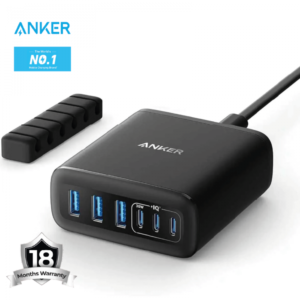 Anker Charger 112W 6 Ports USB C Charger SG 3 Pin Plug USB Charger A2154k11 Black  / 18 Months Warranty