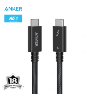 Anker Prime Thunderbolt 4 Braided Cable 3ft 240W Black - A84N0011 - 18 Month Warranty