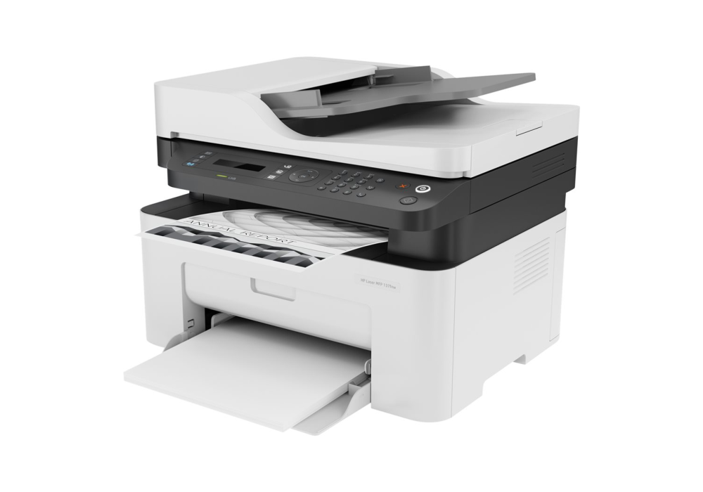 Printer HP Laser MFP 137fnw Print, Copy, Scan, Fax, Duplex, Mono printing 1200 x 1200 DPI 21 ppm A4 Wi-Fi & Ethernet LAN 1 Year Warranty