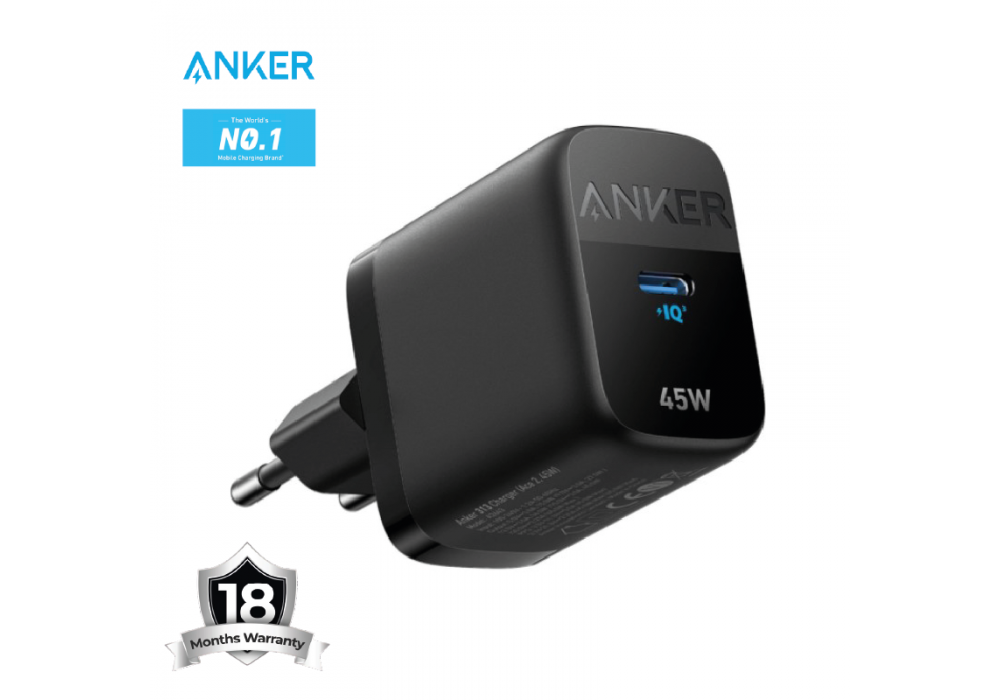 Anker 313 A2643G11 Ace 2 Wall Charger Type-C 45W Fast Charging - Black / 18 Months Warranty