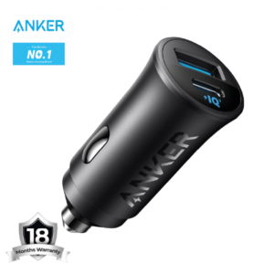 Anker USB-C Car Charger, iPhone 16 Car Charger, 30W 2-Port Type-C Car Adapter, PowerIQ 3.0 - Black  / 18 Months Warranty