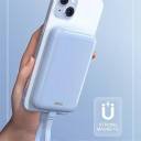 WiWU Wi-P024 10,000mAh Magnetic Wireless Charging Power Bank 20W with Cable White - Image 3