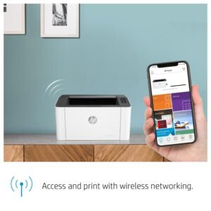 HP Laser Printer 107w 1200 x 1200 DPI A4  21 ppm, Manual Duplex printing. Network ready, Wi-Fi