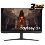 Samsung Odyssey G7 Smart Tizen (BG702) 28" RGB Flat Monitor IPS 4K UHD 144Hz 1ms(GTG), 10Bit, HDR10+, 90% DCI Coverage, HDMI 2.1, G-Sync Compatible w/ Ergonomic Stand  & Speakers