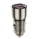 WiWU Wi-QC012 95W PD+QC Fast Zinc Alloy Car Charger Transparent - Black - Image 3