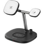 YESIDO DS12 15W 4-in-1 Magnetic Wireless Charger Desktop Charging Stand Dock for iPhone 14/15 Series, iWatch, AirPods, Apple Pencil