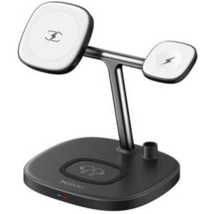 YESIDO DS12 15W 4-in-1 Magnetic Wireless Charger Desktop Charging Stand Dock for iPhone 14/15 Series, iWatch, AirPods, Apple Pencil