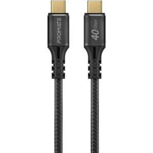 Promate PowerBolt240-2M Durable USB-C Cable Ultra-Fast 240W Power Delivery Thunderbolt 3 w/ 8K Display Nylon Braided 2M Cord & 40Gbps Transfer Speed