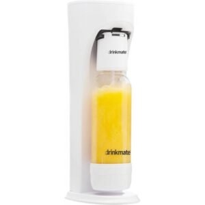 Drinkmate OmniFizz Sparkling Water and Soda Maker, Carbonates Any Drink Without Diluting It, CO2 Cylinder 60L (Included) - White