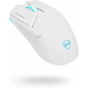 MACHENIKE M7 Pro Gaming Mouse (PAW 3104 Sensor) Wireless/Wired RGB Computer Mouse with 8000 DPI and 6 Programmable Buttons, High Performance Lightweight Gaming Mouse for PC/Mac - White