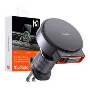 Mcdodo CH-3000 15W Magnetic Wireless Car Charger with Retractable Cable (for iPhone 12-iPhone 15)