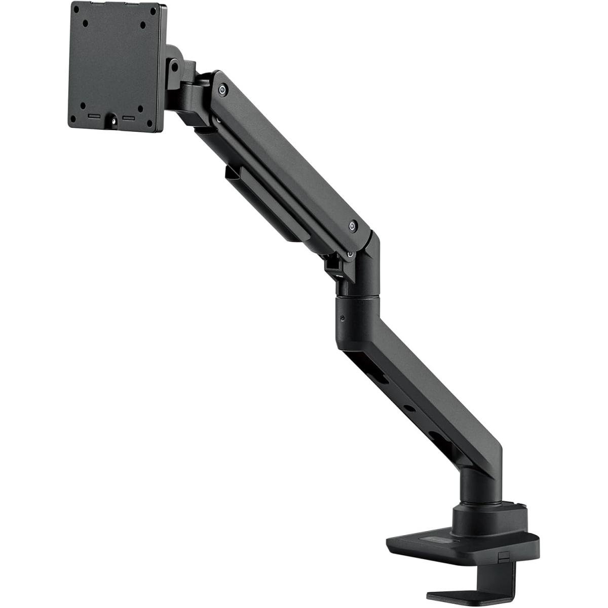 SilverStone ARM14B (Black) Single Monitor Arm w/ Heavy-Duty Gas Spring Design & Versatile Adjustability, For Monitors Up To 49" Size & 20kg Weight, VESA Mounting Interface Standard (MIS), 100mm x 100mm / 75mm x 75 mm Mounting Hole