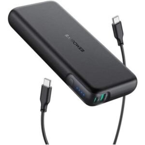 Ravpower RP-PB186 10000mah pd pioneer 20w 2-port portable charger - Balck