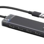 UGREEN CM219 4-Port USB 3.0 HUB 5Gbps High Speed Data Transmission with USB C Power Supply for PC, Laptop, Flash Drive, Mobile HDD, Windows