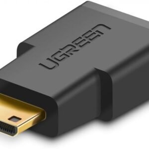 UGREEN Mini HDMI Male To HDMI Female Adapter, Gold Plated Compatible With Smartphones, Camcorder, Tablets and Cameras - Black