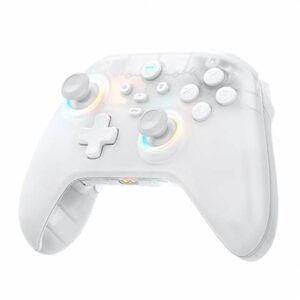 Machenike G3V2 Bluetooth Controller for Pc/Switch/Ios/Android, Hall Effect Joysticks, RGB Lighting Gaming Controller, 2 Programmable Buttons,1000mah Battery - White