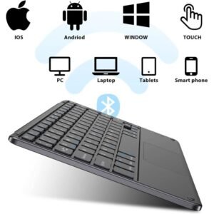 Blackview K1 Bluetooth Keyboard with Touchpad, Ultraslim Ultralight Ergonomic Design, Universal Tablet Keyboard QWERTY Layout, Wireless Keyboard for iOS, Android, Windows