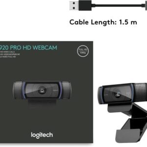 Logitech C920 PRO 1080p Business Webcam Full HD Glass Lens, 78° Field Of View, & HD Auto Light Correction