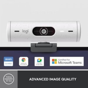 Logitech Brio 500 Full-HD Webcam with Auto Light Correction,Show Mode, Dual Noise Reduction Mics, Webcam Privacy Cover, Works with Microsoft Teams, Google Meet, Zoom, USB-C Cable