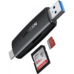 UGREEN SD Card Reader, USB 3.0 & USB C External Memory Card Adapter for SD/Micro SD/TF/SDHC/SDXC/MMC/UHS-I, Compatible with iPhone 15 Pro Max, MacBook, iPad, Galaxy S22, Pixel 6