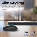 Promate Wireless Keyboard and Mouse Combo Kit, Slim Full-Size2.4Ghz Wireless Keyboard, 1600 DPI Ambidextrous Mouse, Nano USB Receiver, Quiet Keys, Angled Kickstand - Image 5