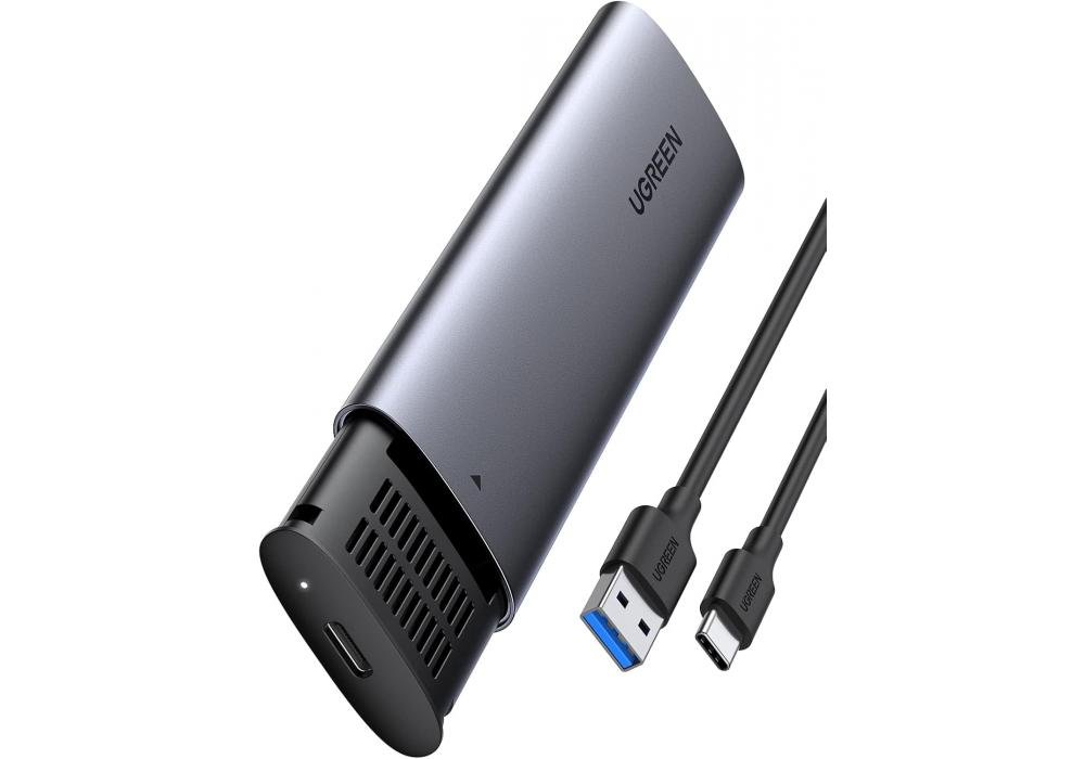 UGREEN M.2 NGFF USB C 3.1 Gen 1 Enclosure, External Case SATA Hard Disk B or M&B Key UASP 2TB Compatible with 970 Evo Plus, Crucial P1, WD with USB C Cable