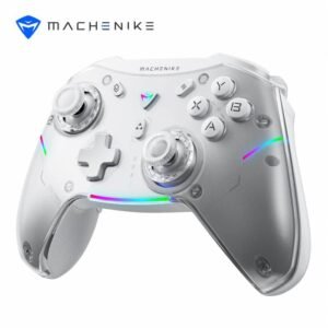 MACHENIKE G5 Pro Wireless Gaming Controller for Windows PC, Switch, IOS & Android, PC Controller Hall Effect Joystick Triggers / Gyroscope, RGB Lights - White