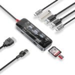 Promate USB-C™ Hub, 9in1 Premium Multi-Display Media Hub with Prime 4K@60Hz HDMI, 1000Mbps High-Speed LAN, SD/TF Card Slot, Dual USB-A 5Gbps Ports, 100W USB-C™ Power Delivery