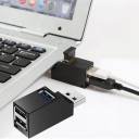 USB Port Splitter,3 Port USB 2.0 hub DockMini USB Hub, 3 Port 3.0 USB Hub High Speed Splitter Plug and Play, USB Splitter Adapter Portable for PC, Laptop - Black - Image 2