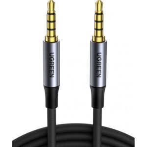 UGREEN 3.5mm Audio Cable Braided 4-Pole Hi-Fi Stereo TRRS Jack Shielded Male to Male AUX Cord Compatible with iPad, Samsung Phones, Tablets, Car Home Stereos, Headphones, Speaker, 3FT