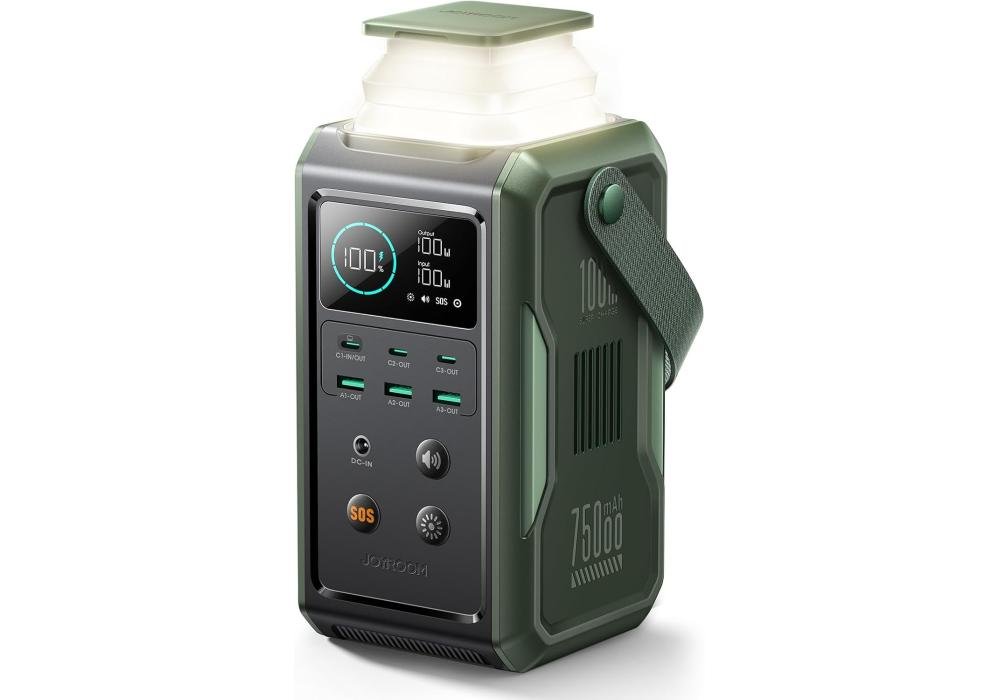 JOYROOM ULTIMATE Power Bank 75000mAh, 240Wh Portable Power Station with 100W USB C Output, Retractable Multicolor Lighting, Fast Charging Compatible with Laptop iPhone Samsung for Outdoor Camping - 18 Month Warranty