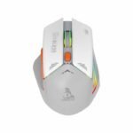 G-550C RGB Wireless USB Gaming Mouse, 6 Buttons, 2.4GHz Receiver, Rechargeable Battery, 10m Range, Adjustable DPI, Plug and Play, for Windows/MAC/Linux/PC/Laptop (White)