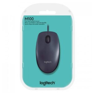 Logitech Mouse M100 High-Definition Optical Tracking (1000 DPI) Smooth Cursor Control - Black