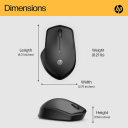 HP 280 Silent PC Wireless Mouse, HP Blue Optical Technology, 1600 DPI to track precisely on any surface, 90% noise reduction, Comfortable & Ergonomic Design, USB A Dongle Included - Image 2