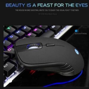 HP G100 Led Back Light Gaming Mouse, 800-2000DPI, USB, Optical, NOISE FILTER