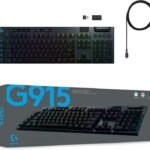 Logitech G915 LIGHTSPEED RGB Mechanical Gaming Keyboard, Low Profile GL Linear Key Switch, LIGHTSYNC RGB, Advanced LIGHTSPEED Wireless and Bluetooth Support - Linear, Black