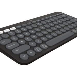 Logitech Pebble Keys 2 K380s Arabic Version, Multi-Device Bluetooth Wireless Keyboard with Customizable Shortcuts, Slim and Portable, Easy-Switch for Windows, macOS, iPadOS, Android, Chrome OS - Tonal Graphite
