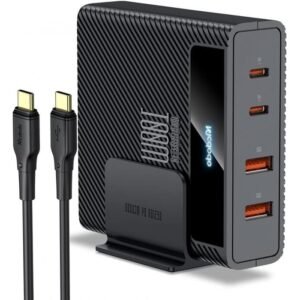 Mcdodo USB C Charger 100 W USB C Power Supply Fast Charger 4 Ports Fast Charging Station Multiple Charging Plug with USB C Cable GaN Charger for Mobile & Laptops - 18 Months Warranty