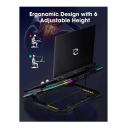 F12 Dazzle Mute Super Cyclone RGB Laptop Cooling Pad, Gaming Laptop Cooling Stand With Dual USB, Six Height-Adjustable Fans, Extra iPad/Phone Stand For 11 to 16" Laptops - Image 5