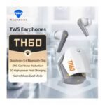 Machenike TH60 TWS Wireless Earphones – Bluetooth 5.4, 4-Mic ENC Noise Cancelling, Dual Sound Effects (Gaming/Music), Fast Charging, 7+ Hours Battery Life White