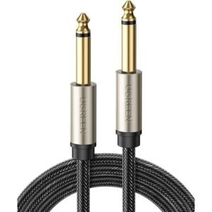 UGREEN 6.35mm Audio Guitar Cable 1/4" to 1/4" Professional Speaker Cable Nylon Braid guitar lead, Instrument CLEAR Mono 6.35mm Cord for Electric Guitar Effects Pedal Bass Drums Amplifier, etc (3M)